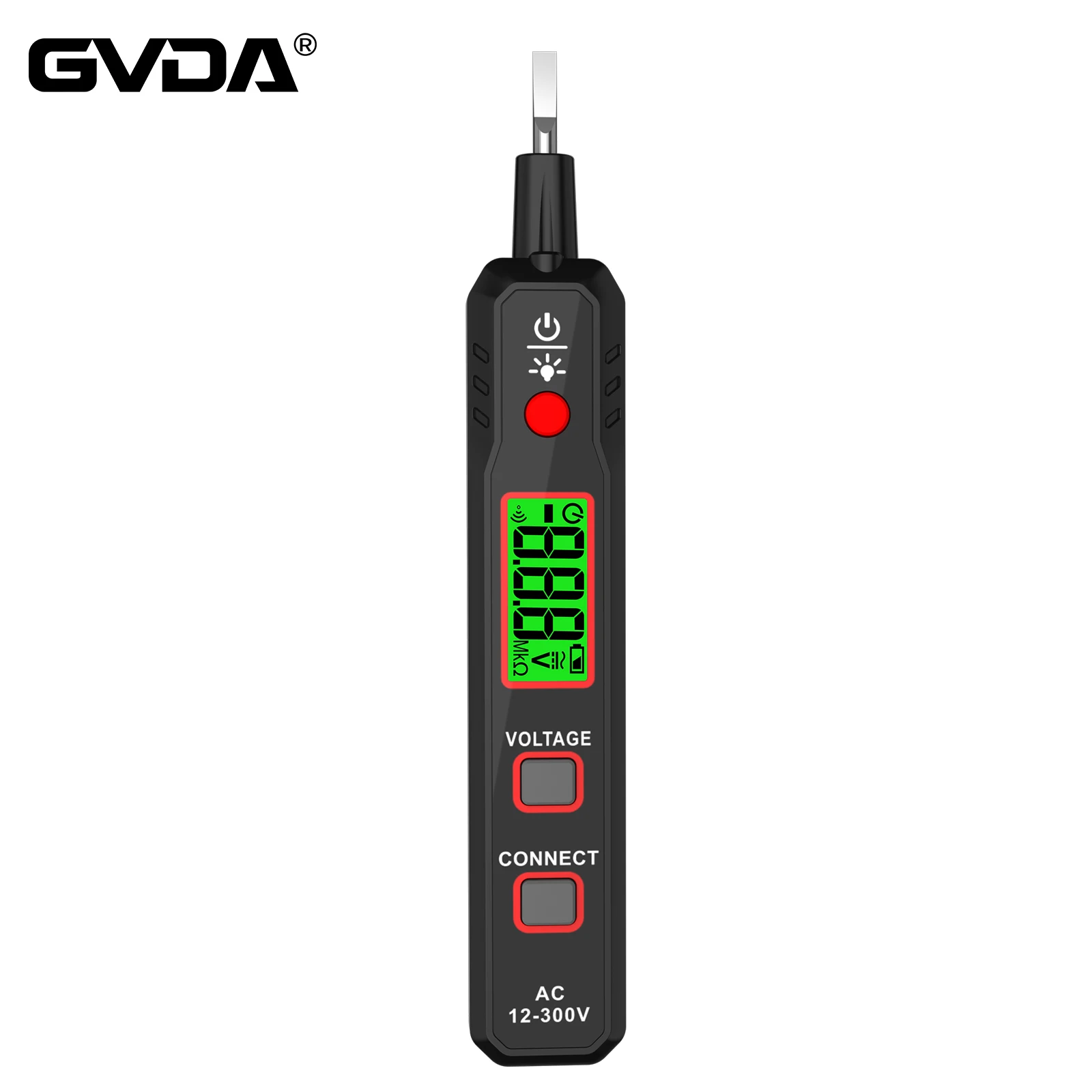 GVDA Test Pencil Non-contact AC Voltage Tester 12-300V Digital Voltage Detector Electrician Tools Screwdriver Electric Test Pen