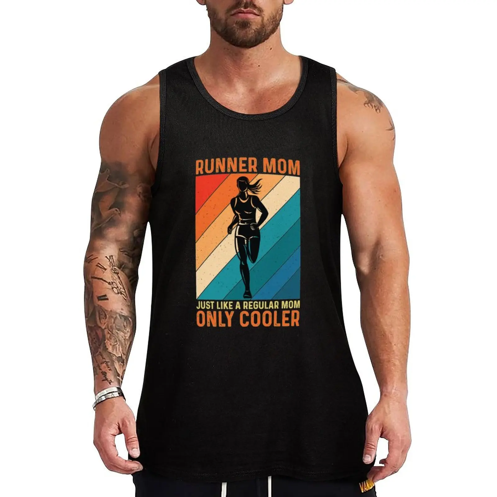 

Runner Mom T-ShirtRunner Mom Just Like A Regular Mom Only Cooler Tank Top men gym clothing Gym man Men sleeveless tee