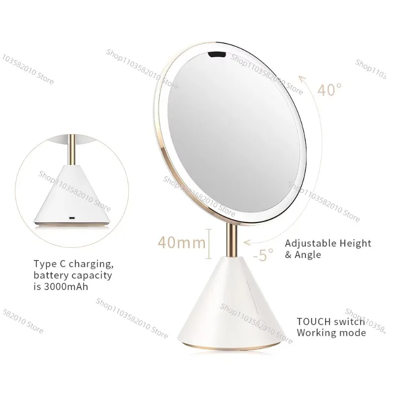 Touch Beauty Dimmable Desktop Light Emitting Diode Lighting Makeup Mirror with Touch Sensor Switch Personalized Makeup Mirror