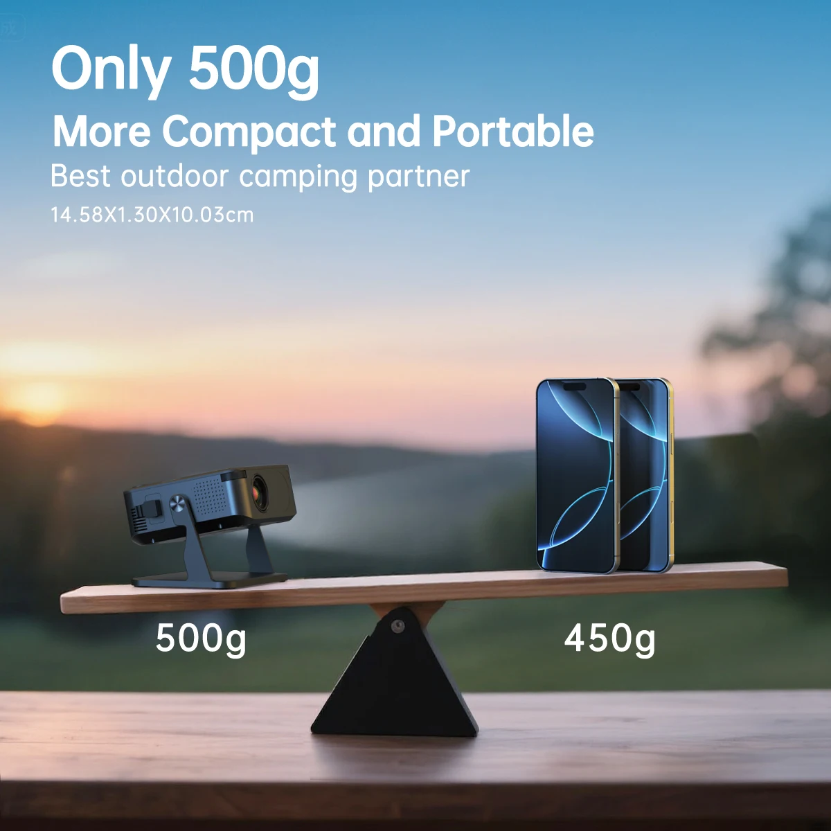 جهاز عرض 650ANSI محمول أصلي 1080P أندرويد 11 تركيز تلقائي وكيستون 4K 360 °   تدوير المسرح المنزلي Airmouse Wifi6 BT5.2