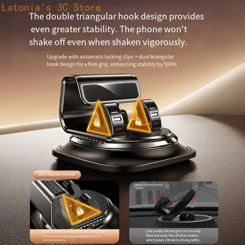 Auto Telefon Halter Auto Dashboard Halterung für Die Meisten Handy 360 Grad Rotierenden Telefon Stehen Einfache Installation – Detail 8