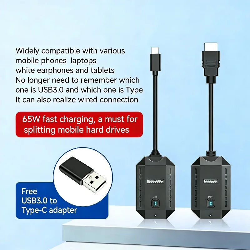 

Wireless HDMI-Compatible Transmitter Receiver 1080P 60Hz 5G 2.4G Dual Band 50M Video Extender for TV Monitor Projector Laptop