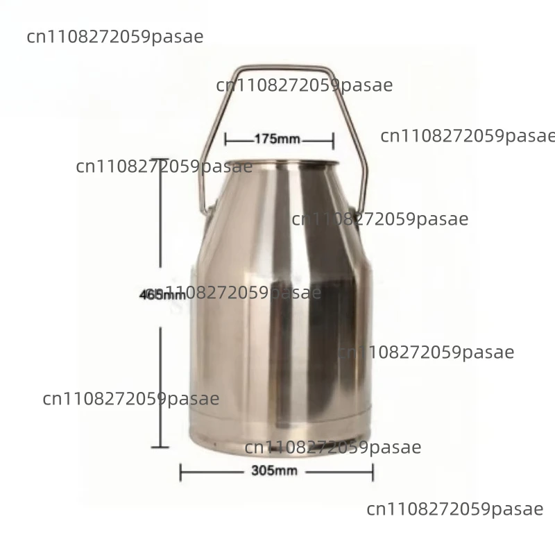 25 liter 304 stainless steel milk jug milk bucket wine bucket large capacity milk jug without lid handle pot