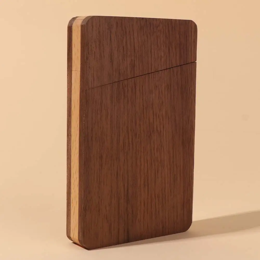 Black Walnut Business Card Box Elegant Design Wooden Card Storage Box Ultra-Thin Magnetic Closure Name Card Holder