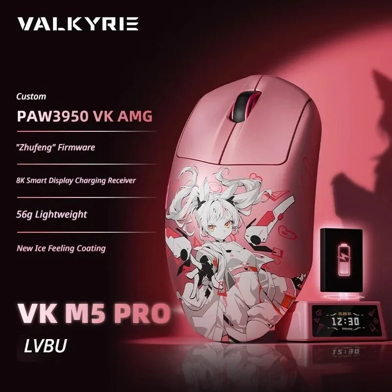 VALKYRIE VK M5 PRO Wireless Mouse Tri-Mode 8K Low Latency Gaming Mouse Ergonomic Lightweight Desktop Laptop Esports Gamer Mice