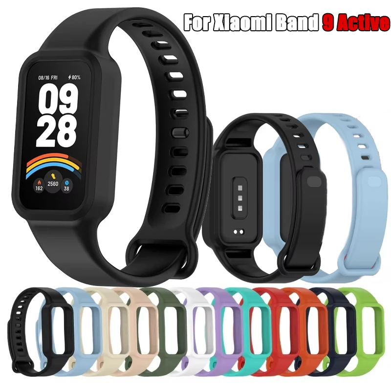 Silicone Case+Strap For Xiaomi Mi Band 9 Active Watchband Bracelet for Xiaomi Miband 9 Active Replacement Wristband Accessories