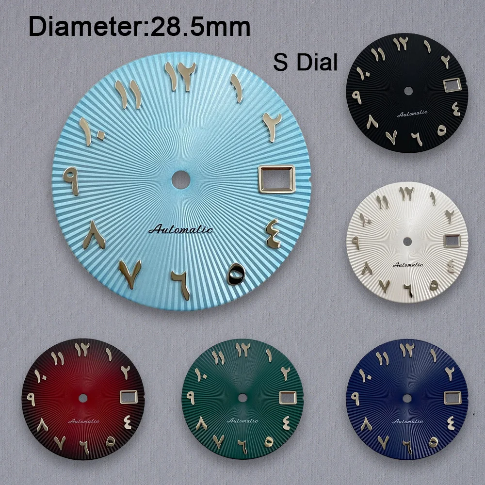 

28,5 мм S логотип арабский циферблат подходит для NH35/NH36 японский механизм с вертикальной полосой циферблат модификация часов аксессуары