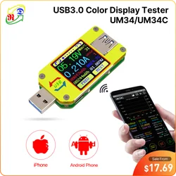 RD UM34 UM34C dla APP USB 3.0 Type-C DC woltomierz amperomierz miernik napięcia prądu ładowanie akumulatora miernik rezystancji kabla Tester