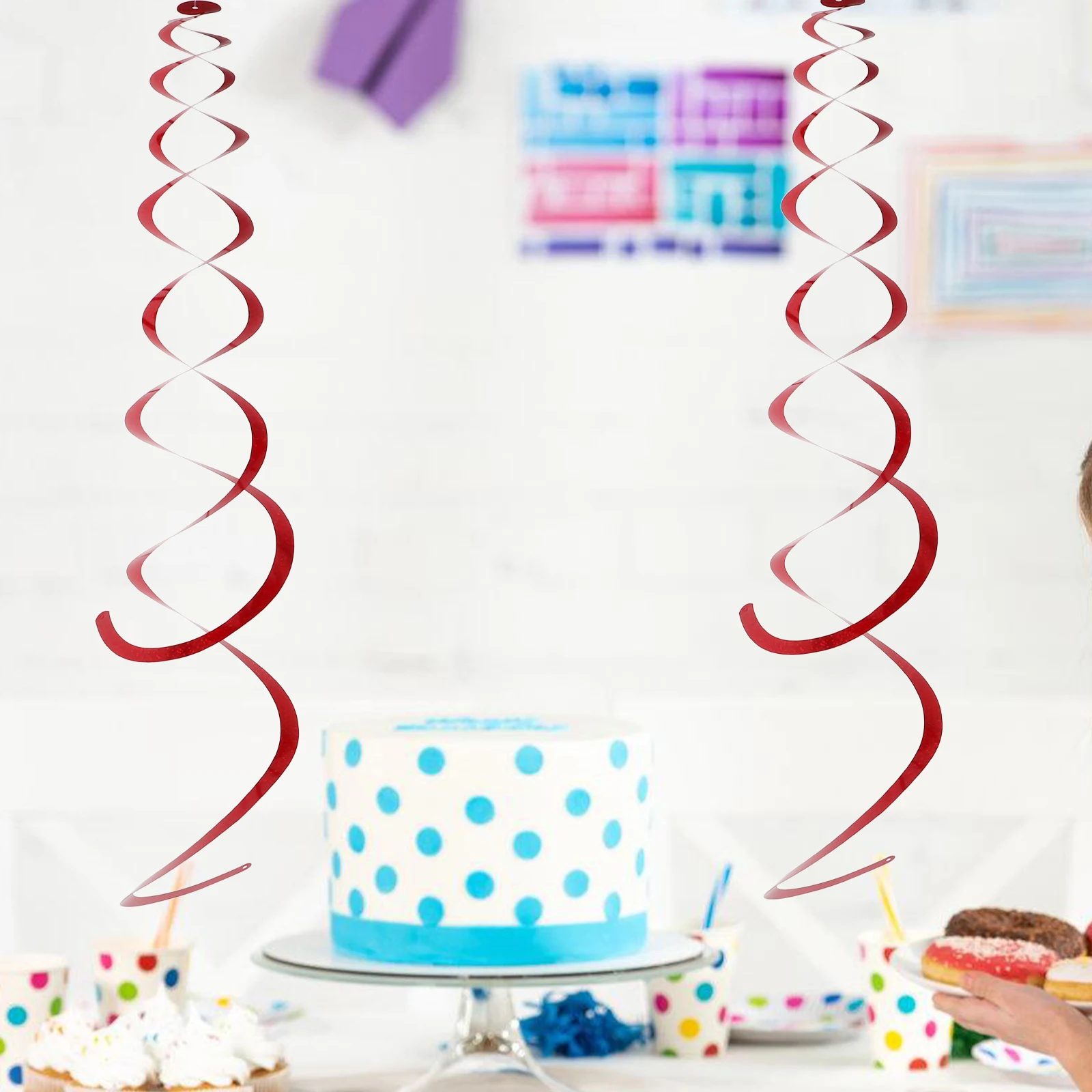 

6 PCS Party Decoration Streamers Birthday Hanging Swirls Baby Shower Ceiling Decorations
