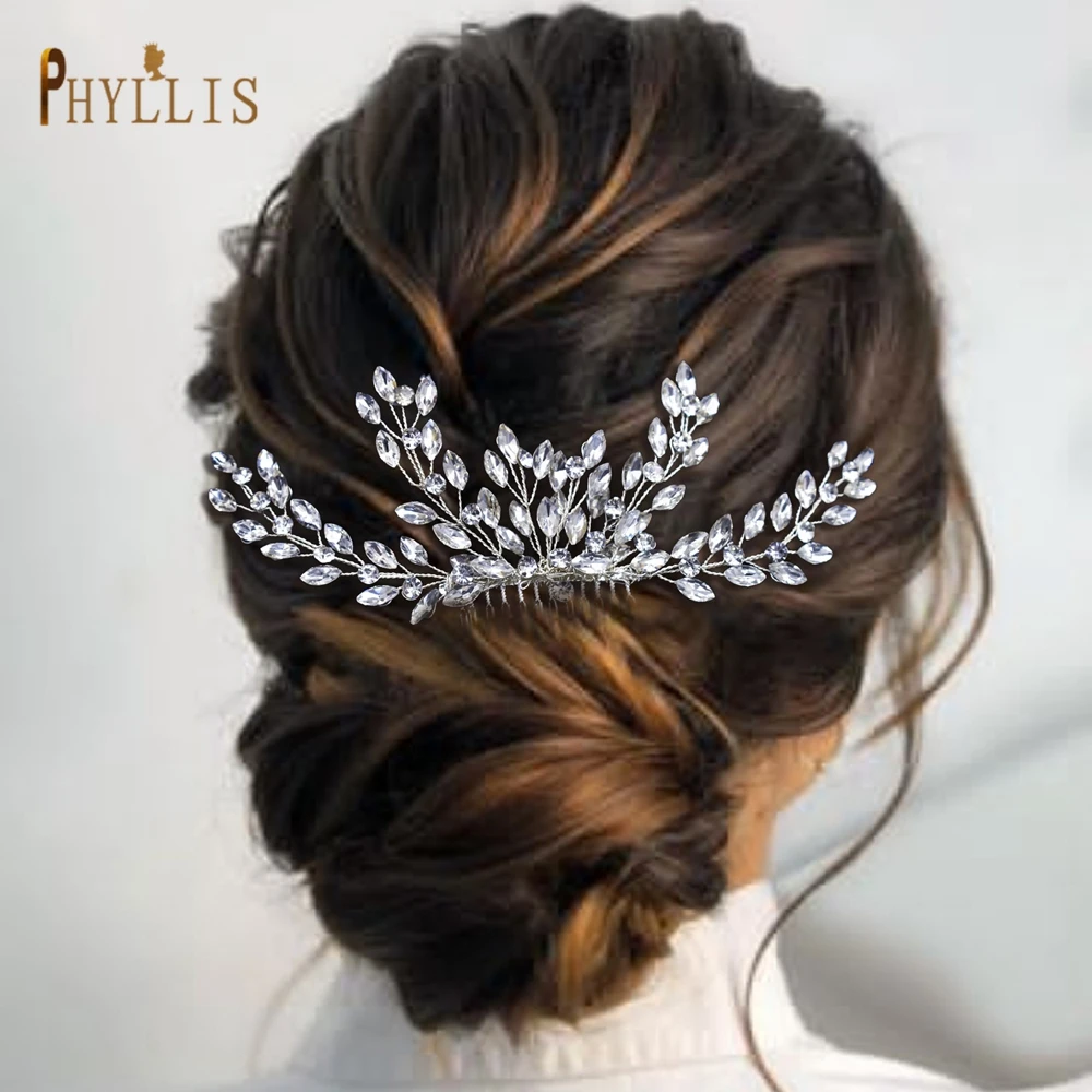 A487 Elegant Bridal Hairpins Fashion Crystal Bridal Hair Clips Rhinestone Wedding Hair Accessories Prom Hair Jewelry Headpieces