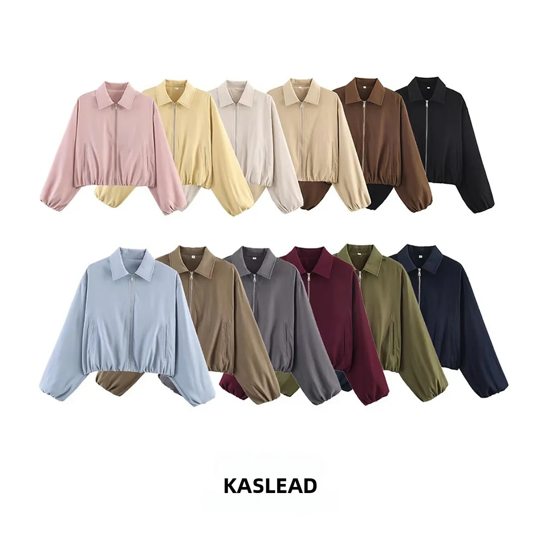 

KASLEAD Новая женская модная универсальная дутая куртка на молнии, верхняя одежда из полиэстера, с длинными рукавами, эффект стройности, европейский стиль