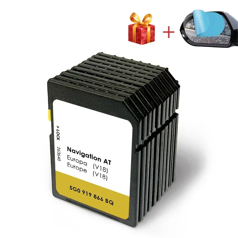 Navi AT V18 SD 카드 GPS 유로파 Sat Nav for VW 지도 내비게이션 MIB1 카드 안티 안개 플림 포함 무료 배송