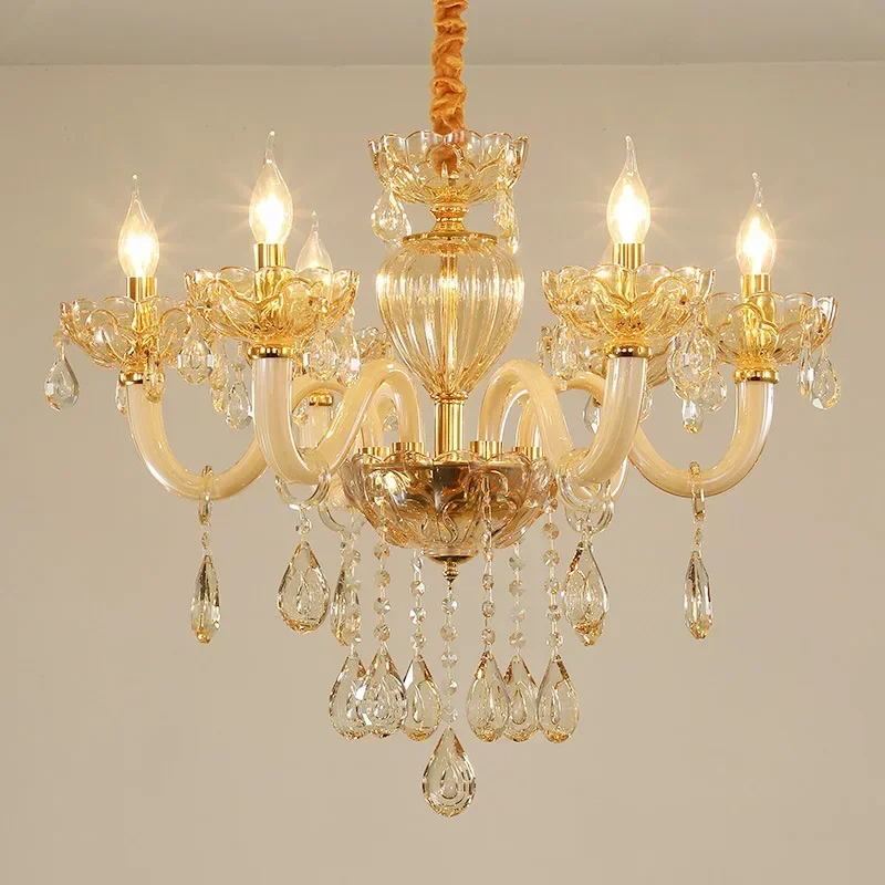 Living Room Crystal Lamp European Bedroom Chandelier Simple Modern Dining Room Light Creative Villa
