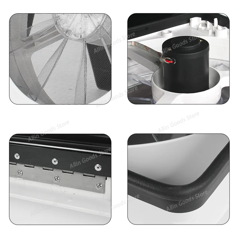 12V DC Manual Control Exhaust Fan Stainless Steel Insect Net for Caravan Yacht Camper,Non-speed adjustable exhaust fan