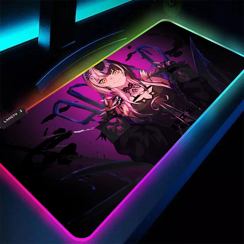 

RGB коврик для мыши ноутбук геймерский коврик для клавиатуры нескользящий резиновый компьютерный коврик Shiori Novella ковер настольный коврик светодиодный ПК Kawaii коврик для мыши