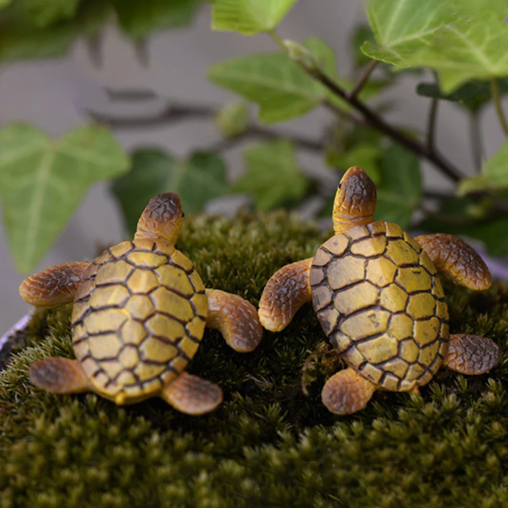 

6pcs Resin Turtle Decor Miniature For Table Garden Bonsai Decoration Micro Landscape Ornament Small Turtle Craft