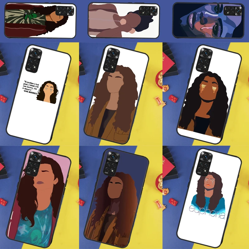 Euphorie Zendaya Rue étui pour Xiaomi Redmi Note 14 13 12 11 10 9 Pro 9S 10S 11S 12S Redmi 10C 12C 13C 14C couverture