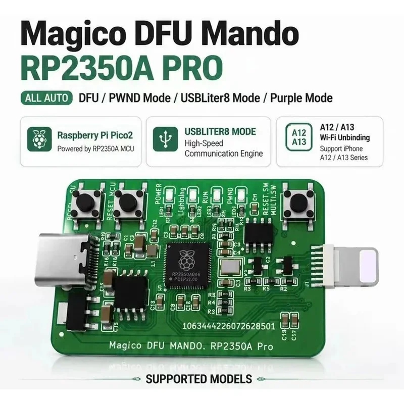 Magico B4 PICO DFU Mando RP2350A Pro Pi Pico 2 RP2350-USB-A Development Board All Auto PWND Purple XR-11PM A12 A13