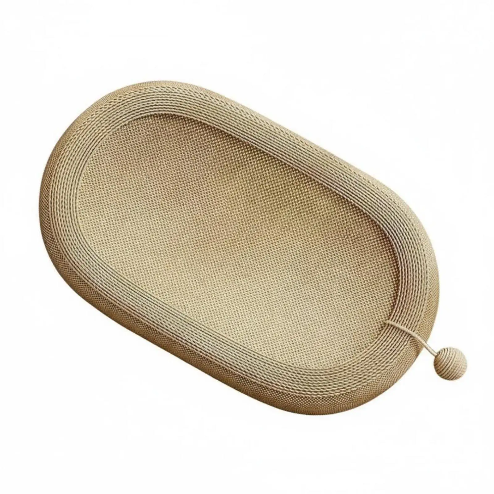 Cat Scratcher Oval Bed with Sisal Surface and Foam Cushion for Claw Care and Cozy Naps for Pets