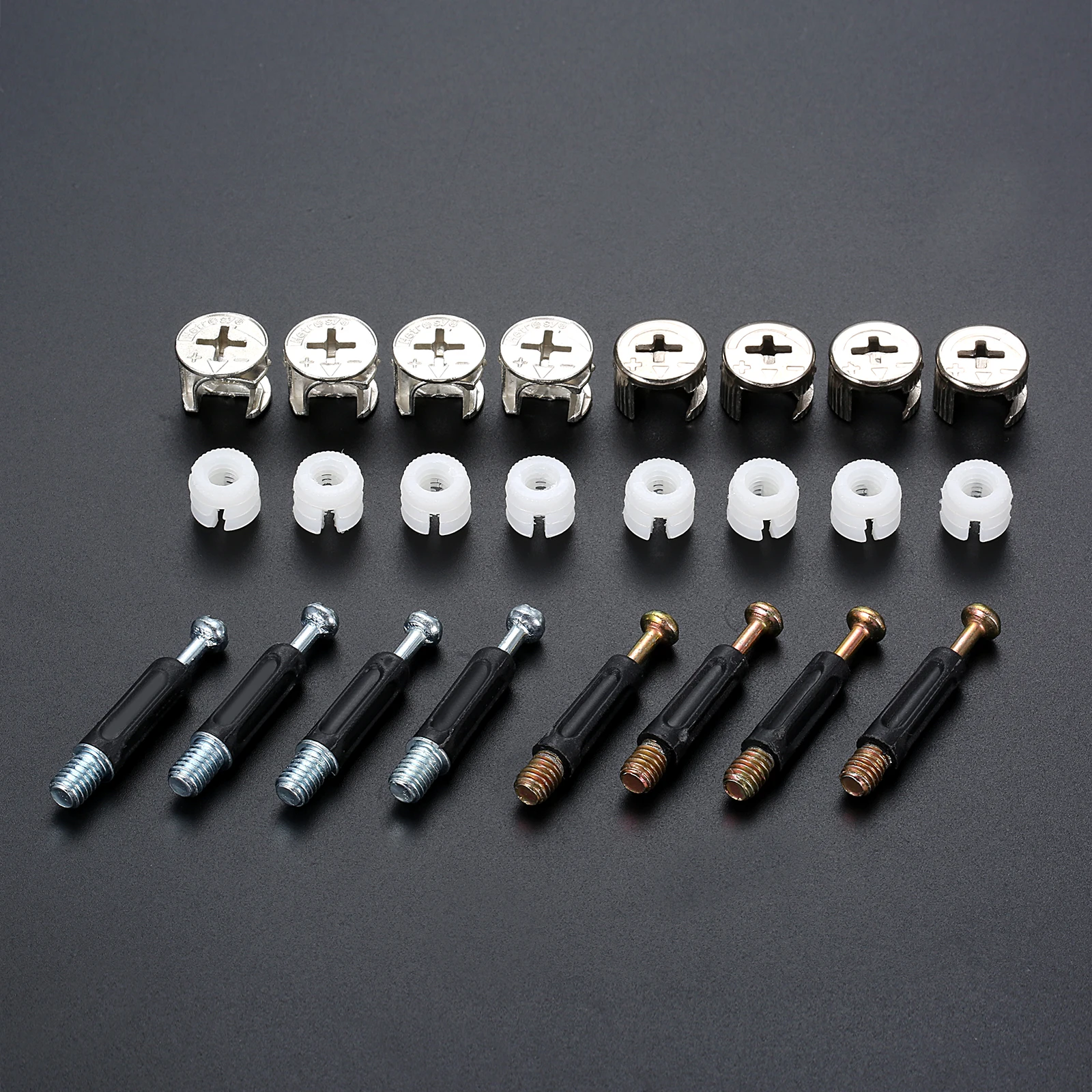 50 Set 3 In 1 Furniture Connecting Cam Screw Eccentric Wheel Nut Cam Lock Nut for Panel Connecting Wardrobe Splicing Fixing Tool