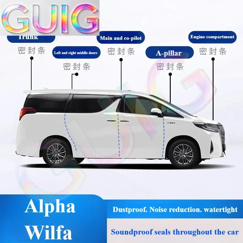 For 24 Alpha whole car sealed sound insulation strip modification alphard30 Alphard 40 series of Alpha noise reduction strips