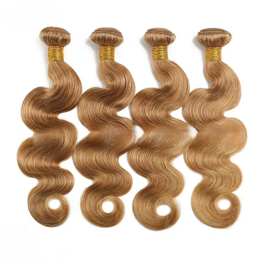 Ombre Colored Body Wave Human Hair Bundles 100g/PC 10-26 Inch Double Weft Hair Extensions Highlight Honey Blonde Raw Indian Hair