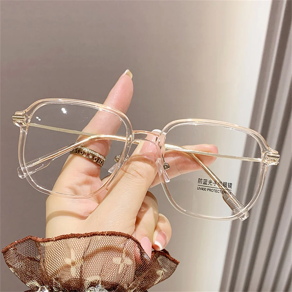 Elbru Anti Blue Light Myopia Glasses Men Women Retro Sqaure Nearsighted Eyeglasses Unisex Shortsighted Optical Eyewear 0-500