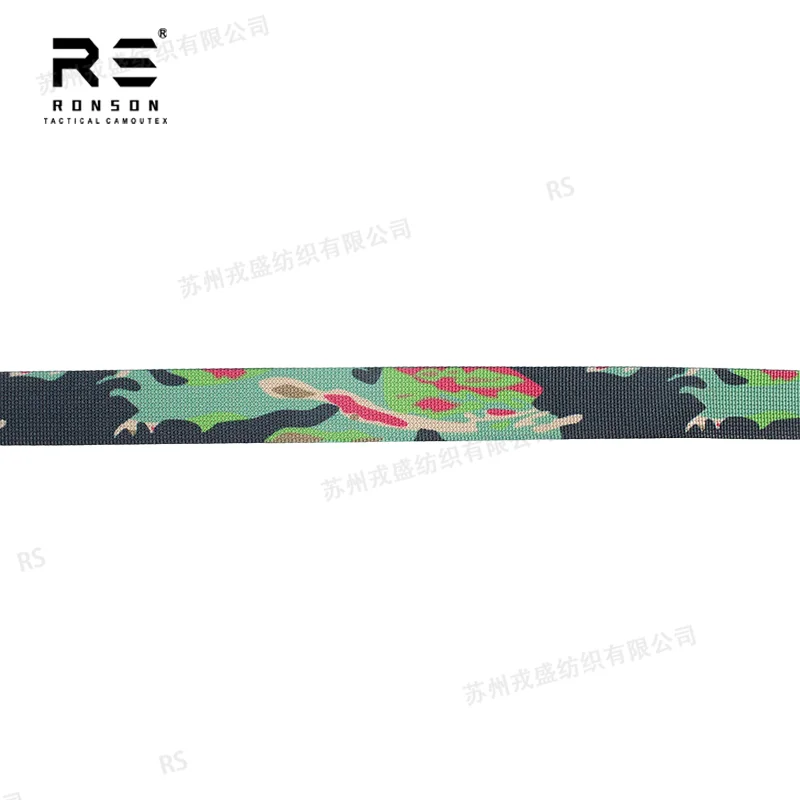 MIAMI Tiger Stripe Camouflage 25mm Sling Printed Webbing Polyester Strap Webbing Tape for Tactical Bag and Backpack Durable Use