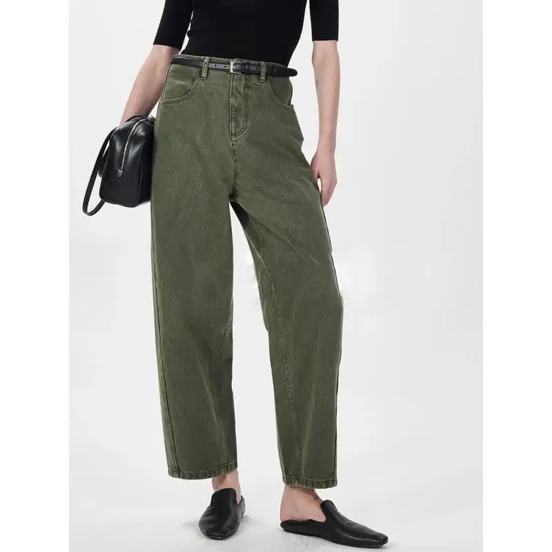 

Maxdutti French Lazy European Imported Minimalist Loose Cocoon Cropped Jeans Vintage Women's Jeans Woman Clothes Denim Pants2026