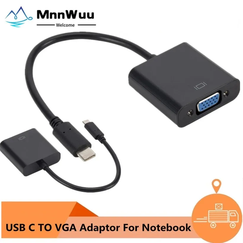 

MnnWuu USB C to Female VGA Cable Adapter Type-C USB 3.1 to VGA Adaptor for MacBook Pro MacBook Air 2019 Samsung Galaxy S9/S8