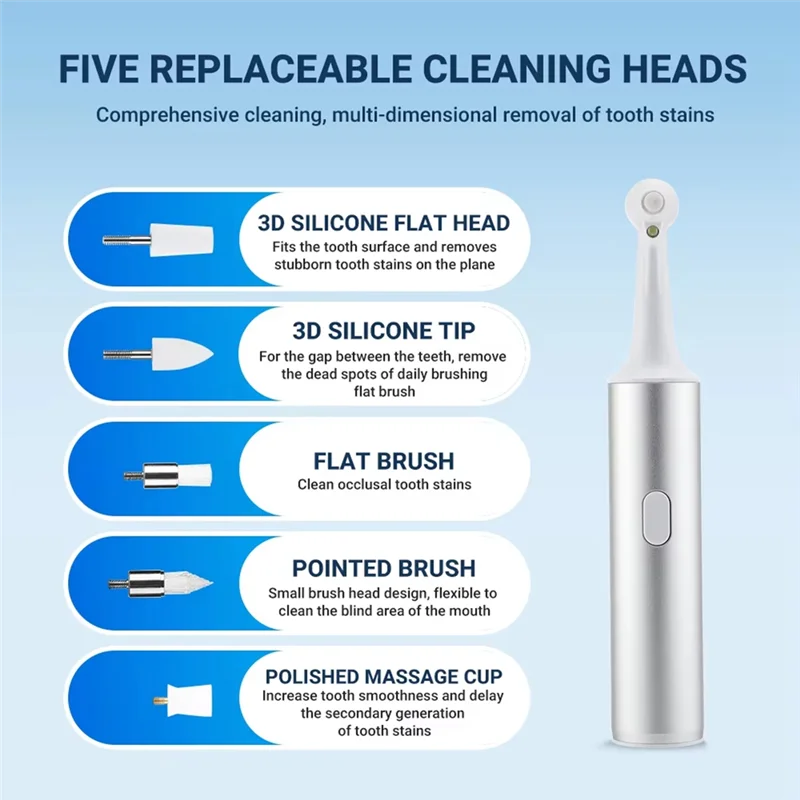 

AA20-Electric Tooth Polisher Scaler Toothbrush Remove Tartar Stains And Plaque Cleaner Polisher Teeth Whitening