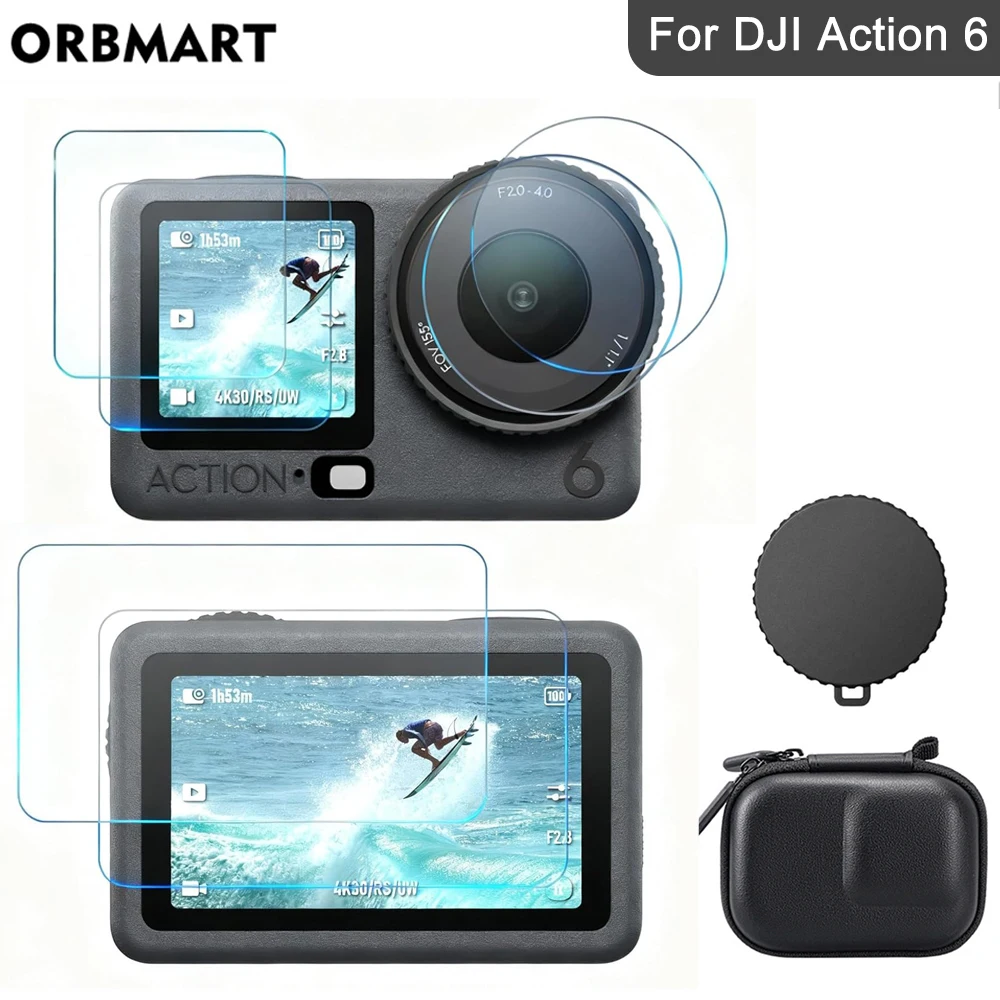 �y�Z�[�����zDJI Osmo Action 6�p�X�N���[���v���e�N�^�[ �����K���X�t�B���� �����Y�L���b�v�J�o�[ �L�����[�o�b�O �ی�P�[�X DJI Action 6�A�N�Z�T���[�p