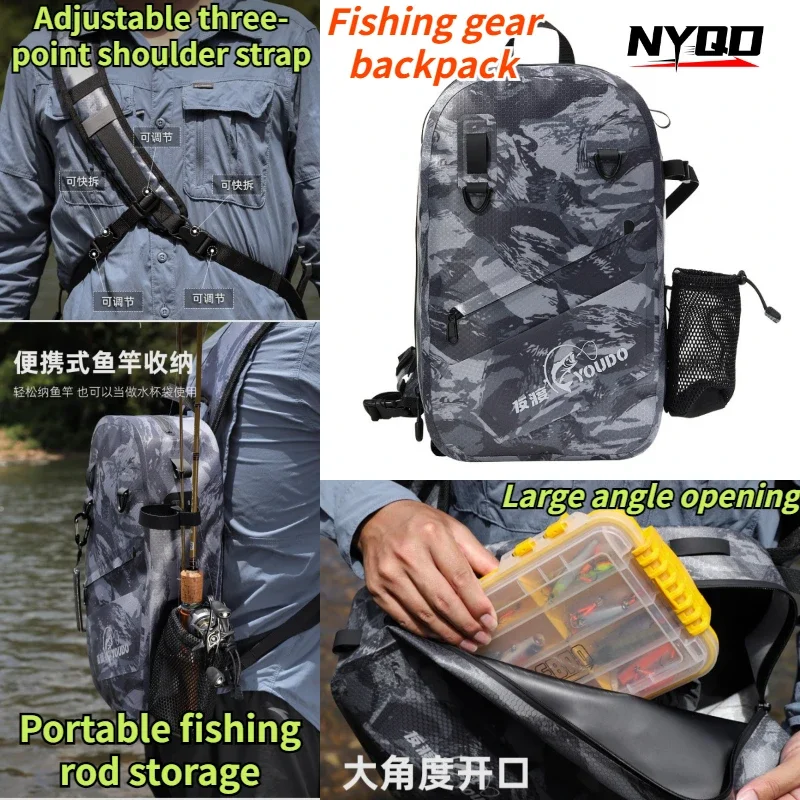 

Outdoor Multifunctional Fishing Waist Bag Waterproof Large Capacity Fishing Rod Single Shoulder Diagonal Cross Shoulder Bag