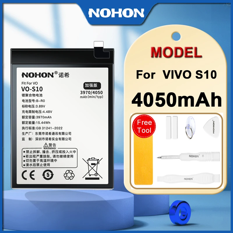 NOHON High Quality Battery 4050mAh vivo B-R0 Battery For S10 S10PRO Mobile Phone Batteries Free Tools