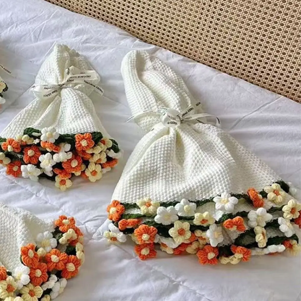 

Crochet Rose Bouquet Blanket Sunflower Carnation Fashion Artificial Knitted Blanket DIY Craft Finished Carnation Blanket
