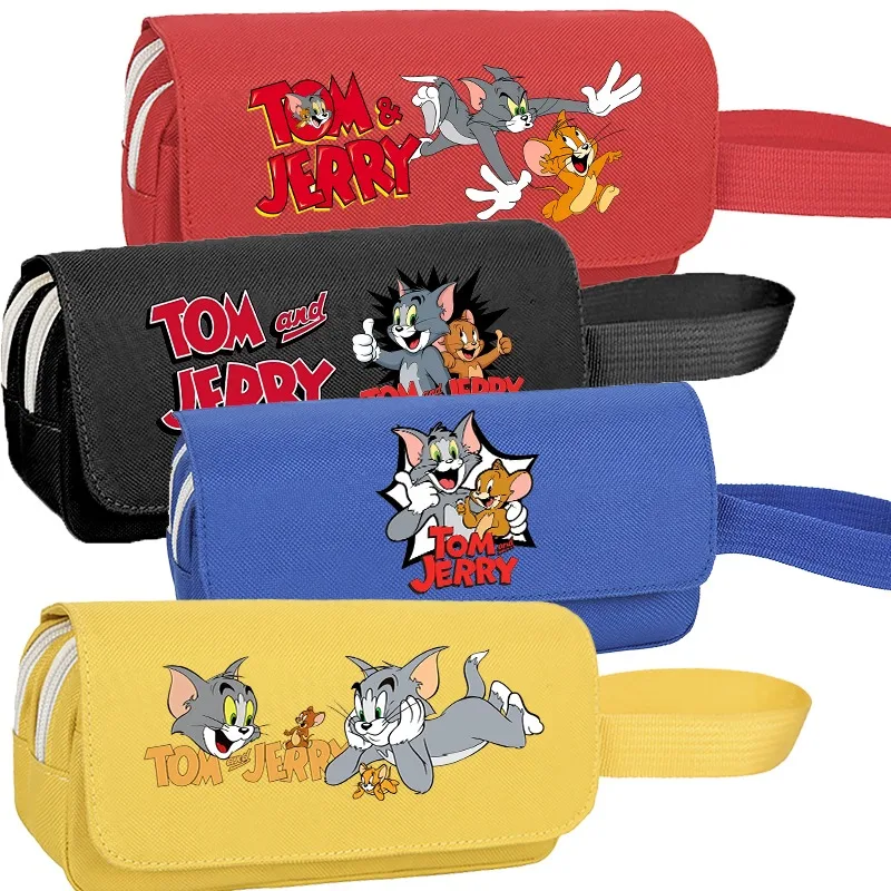 

Tom and Jerry Large Capacity Pencil Case Cartoon and Anime Pattern Printed Stationery Students Back To School Pencil Pouch Gifts