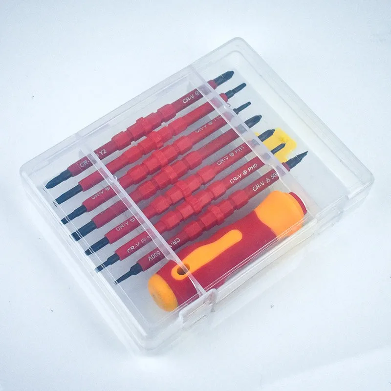 

8pc Precision Screwdriver Bit Set Magnetic Insulation Removable Destornillador Electrician Home Electrical Special Repair Tools