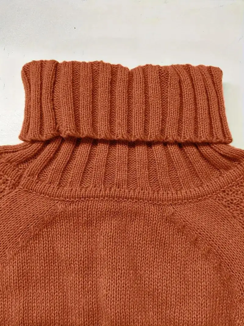 الخريف الشتاء السيدات سميكة معطف شتاء معاطف فضفاضة عادية أنثى المرأة راجلان كم محبوك سترة الياقة المدورة البلوز #6