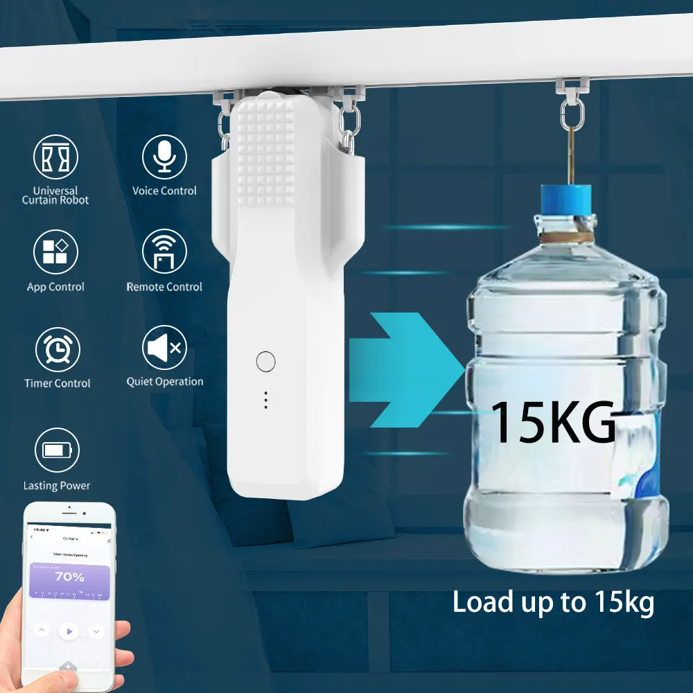 Imagem -04 - Lifelibero-robô Inteligente Universal Cortina Abridor de Janela Motor Rod i u Rail Alexa Work Tuya Zigbee Bateria 5