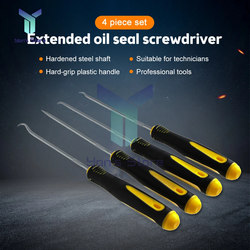 4Pcs/set Car Auto Vehicle Oil Seal Screwdrivers Set Car O-Ring Seal Gasket Puller Remover Pick Hooks Tools Car Remover Tools Kit