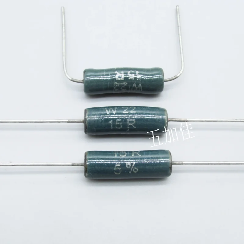 10-100pcs imported W22 7W 15R 5% W22-15RJI 7x21mm enamel wire wound resistor
