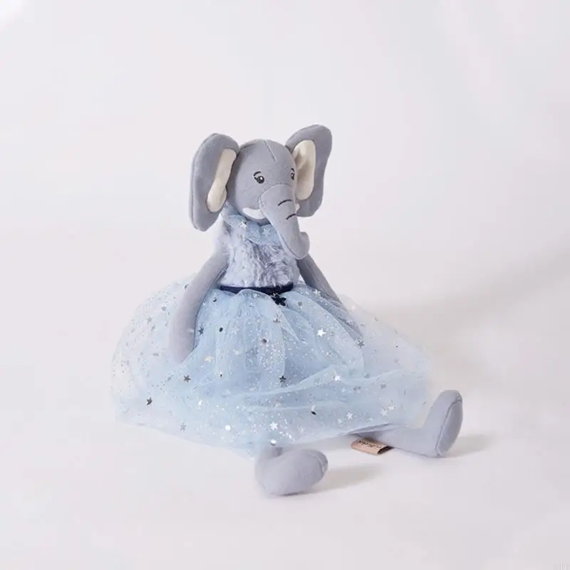 

K9FF Stuffed Animal Long Leg Cartoon Soft Tutu Toy Room Decoration Emotion Appease for Baby Girls Office Ornament Car Decors