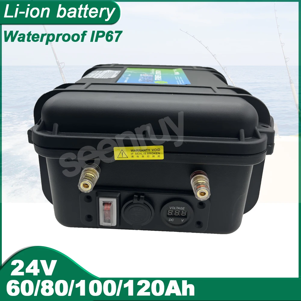 24V 60AH 80AH 100AH 120AH ABS Li-ion Deep Cycle MotorCycle Home Solar Electric Surfboard Fishing Boat Lithium Polymer Battery