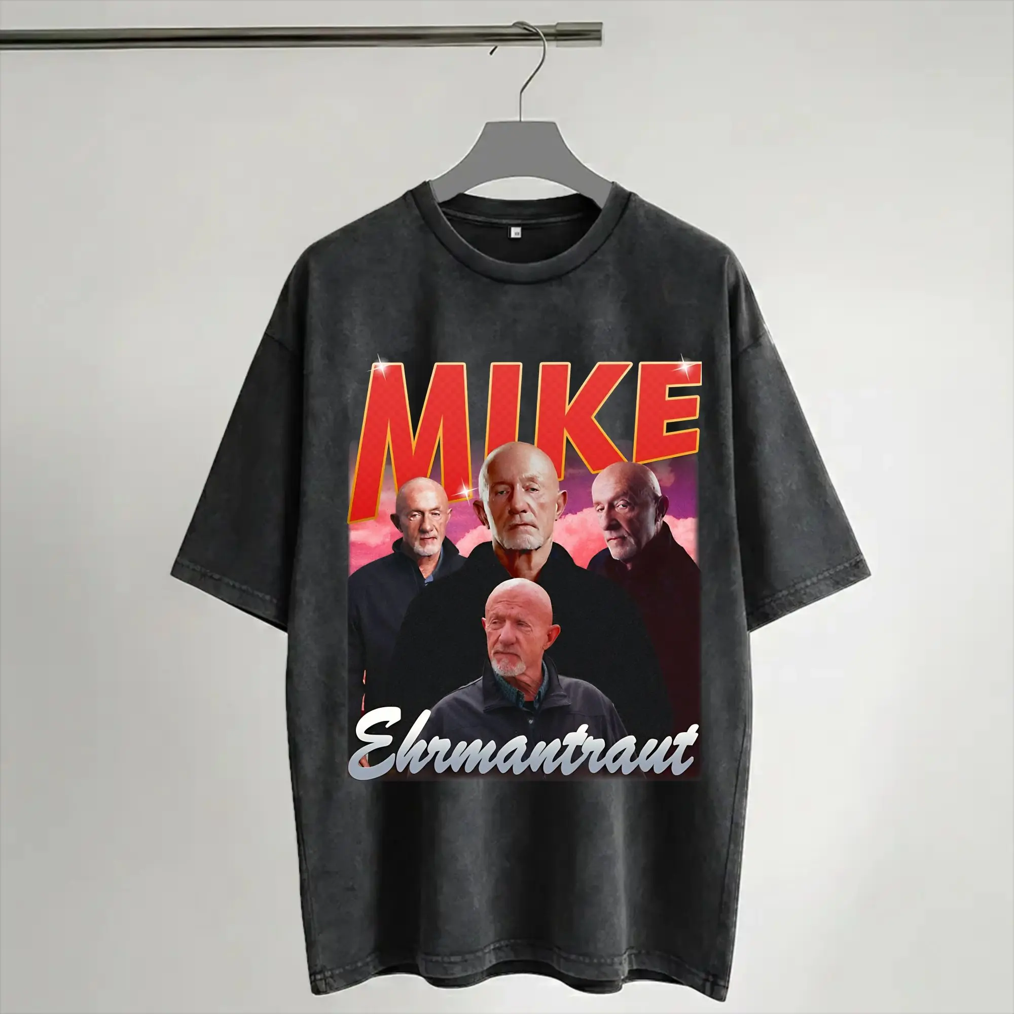Mike Ehrmantraut Breakings Bads  Merch Washed T Shirt Men Women Streetwear Hip Hop T-Shirts Printed  Tees Tops Short Sleeve