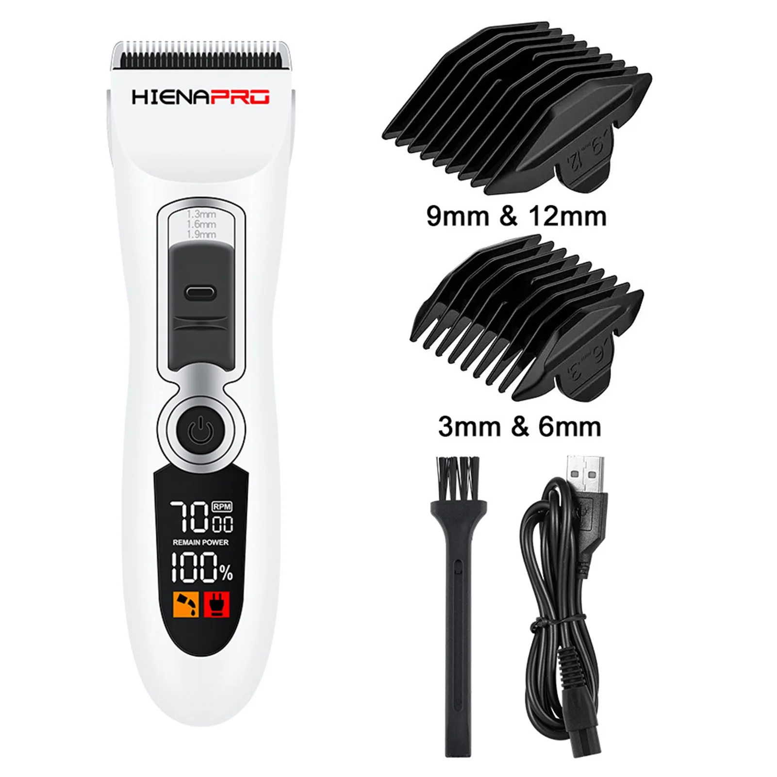 HIENA USB zestaw maszynek do strzyżenia włosów 2000mAh elektryczna maszyna do ścinania włosów o dużej mocy przenośny bezprzewodowy trymer do brody maszynki do golenia
