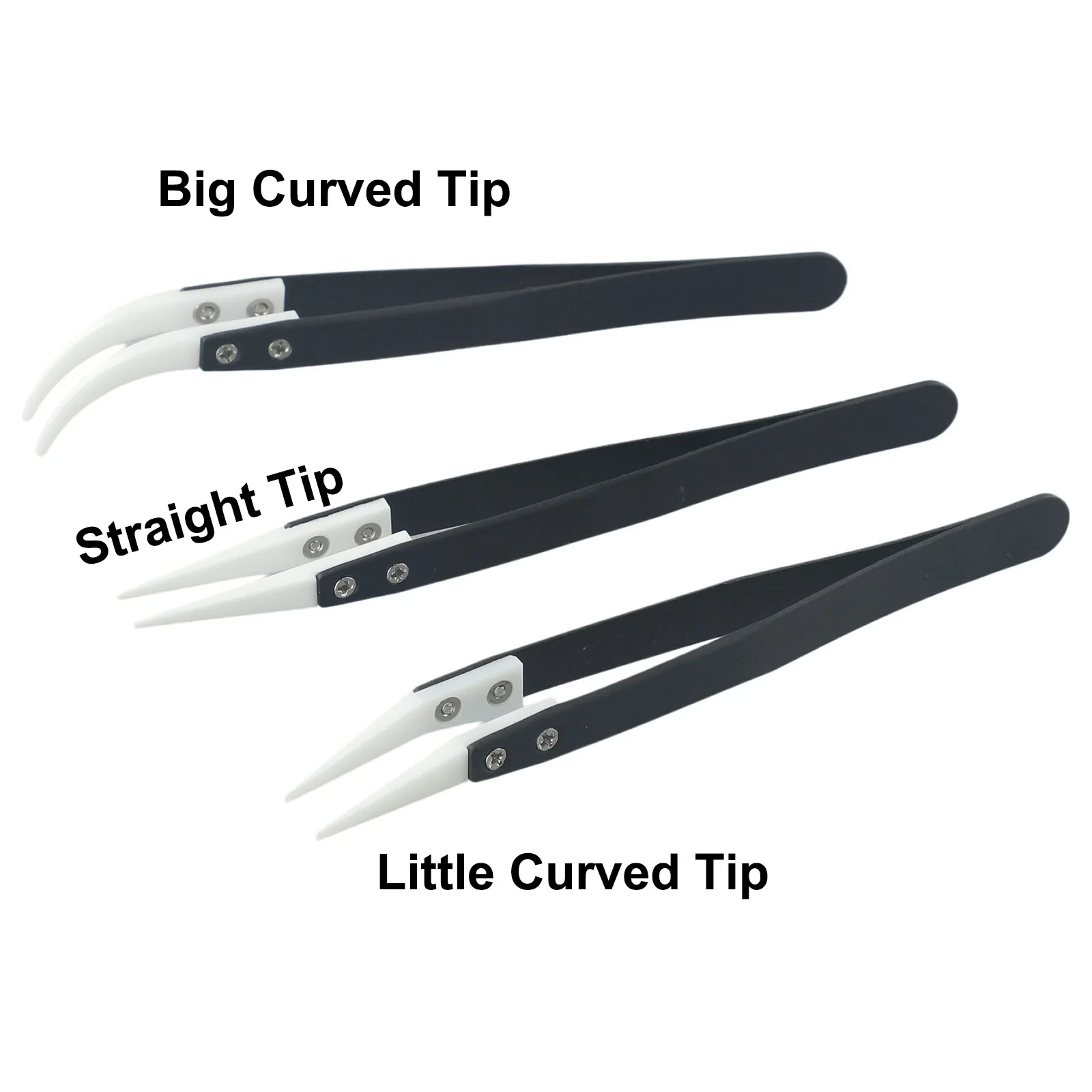 Hot Sale Reverse Tweezers Ceramic Tweezers New Replacement Stainless Steel + Ceramic 135-140mm Silver And Black