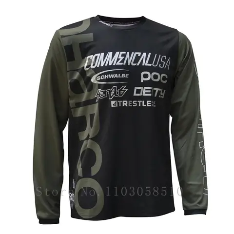 Men's Cycling Jersey Breathable MoistureWicking Loose Long Sleeve Downhill Jersey Shirt For Biking Riding Sports Motocross Shirt