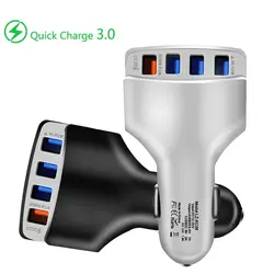 4 Ports 40W Car Charger Quick Charge 3.0 Multi USB Adapter Fast Charging Adapter For iPhone Samsung Xiaomi Huawei Phone Charger