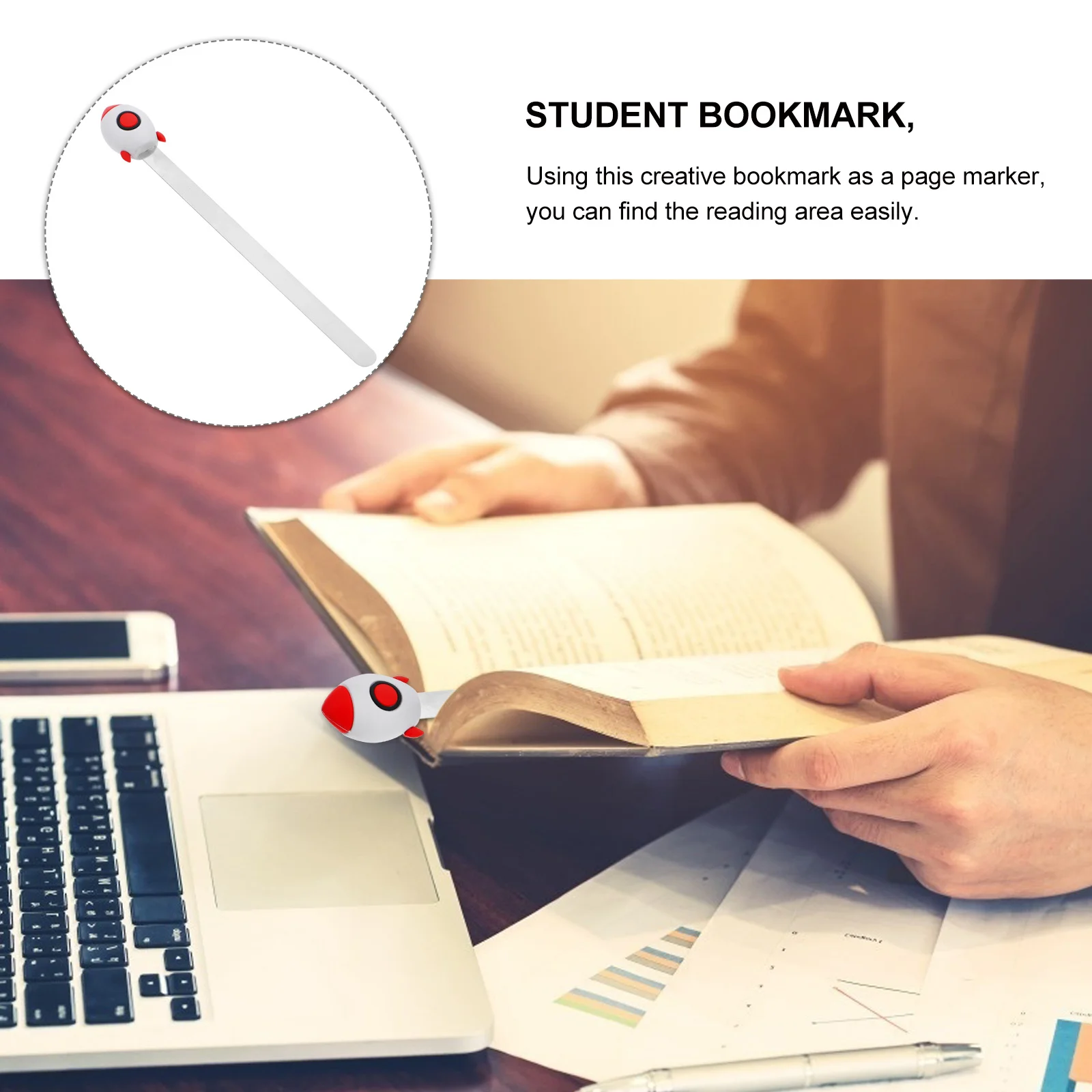 2Pcs Astronaut Rockets Bookmarks Chic Stationery Page Marker for Students Book Reading Gift Astronaut Bookmark