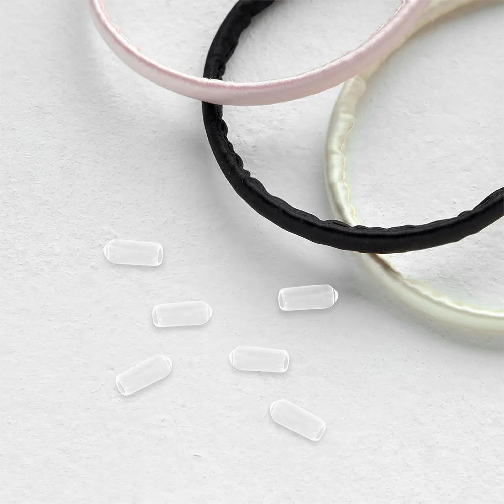 

200pcs Headband End Caps Rubber Hair Band Tip Covers Scalp Protection Diy Hair Hoop Accessories Replacement Parts